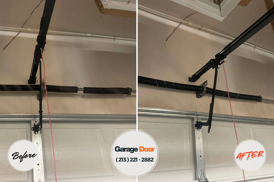 Before and after: garage door repair Barberton, WA